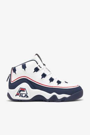 FILA Grant Hill 1 Offset Sneakers White / Navy / Red,Mens Shoes | CA.EKHTZB594